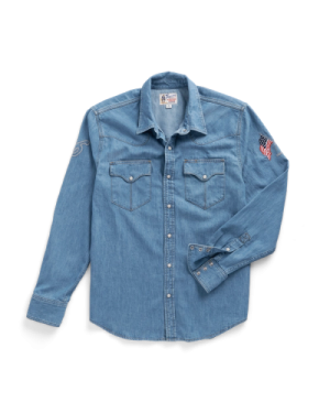Men's Denim Long Sleeve Pearl Snap
