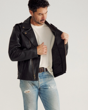 Men's Leather Biker Jacket